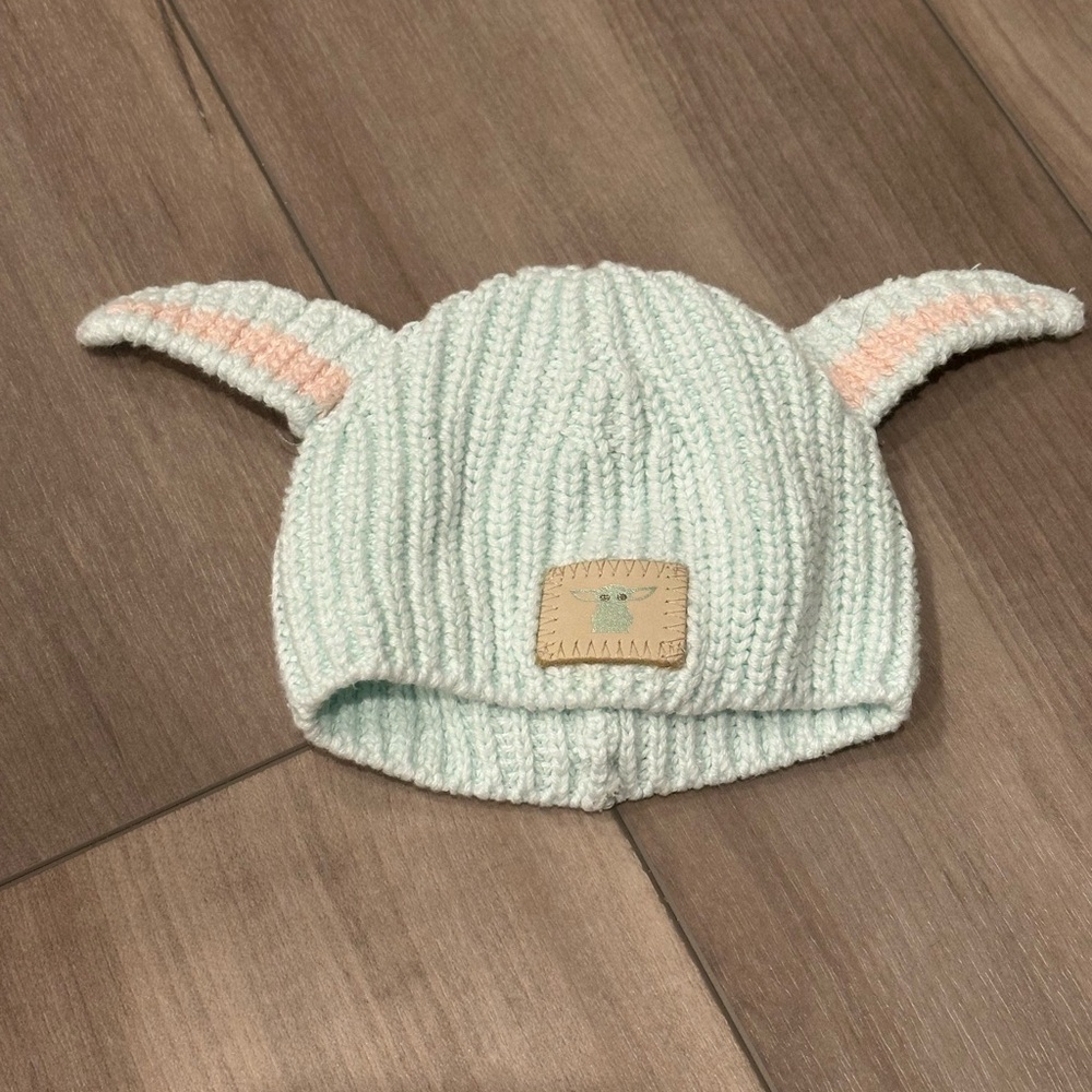 Love Your Melon Mint Green Baby Yoda Knitted Kids Hat with Ears
